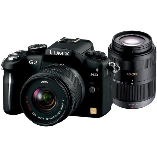 ミラーレス パナソニック Panasonic 中古 LUMIX DMC-G2 ダブルズームレンズキット コンフォートブラック