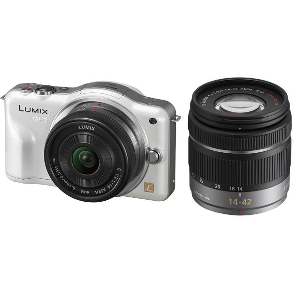 LUMIX DMC-GF3 ミラーレス一眼 ホワイト 32GB SDカード付き LUMIX パナソニック ミラーレス Panasonic DMC-GF3 ダブルレンズ