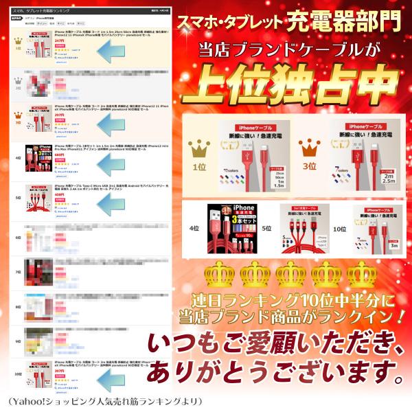 Iphone 充電ケーブル3本セット急速充電送料無料iphone 充電ケーブル3本セット0 5m 1m 2m 充電器断線防止急速充電iphone12 Mini Iphone11 Pro Max アイフォン送料無料planetcord 90日保証