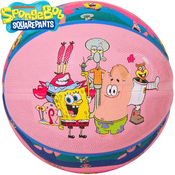 バスケットボール 6号 スポンジボブ キャラクターズ カラフルウェーブ柄 バスケ 85-044J ゴム 外用ラバー SpongeBob スポルディング SPALDING 女子バスケ 正規品