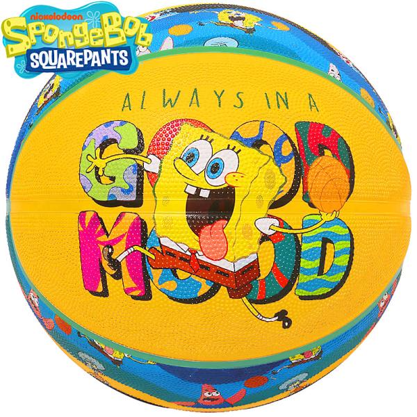 バスケットボール 6号 スポンジボブ グッドムード カラフルウェーブ柄 バスケ 85-046J ゴム 外用ラバー SpongeBob スポルディング SPALDING 女子バスケ 正規品
