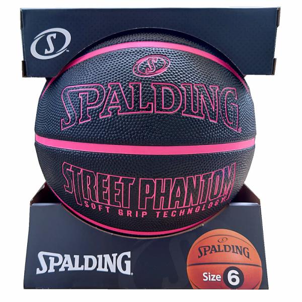 スポルディング SPALDING 女性用 バスケットボール 6号 ストリートファントム ブラック ピンク バスケ 84-390Z ゴム 外用ラバー 部活 練習 一般女子 大学 正規品