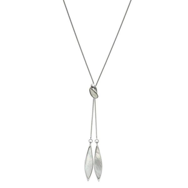 ヴァンドーム ブティック フィヤージュ ド ナクル 白蝶貝 ラリエット風 長さ調整可 ネックレス シルバー Vbmnuw Anguloyasociados Com