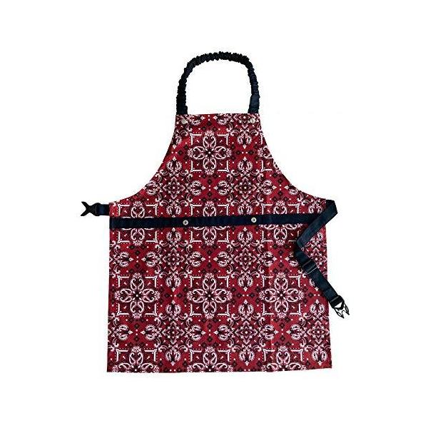 10秒で着れるキッズエプロン 三角巾セット 女の子 男の子 こども用 レッド 150 値下げ