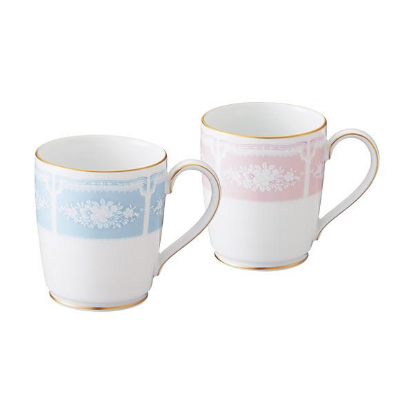 食器 マグカップ ノリタケ NORITAKE レースウッドゴールド マグカップペア（ブルー＆ピンク）
