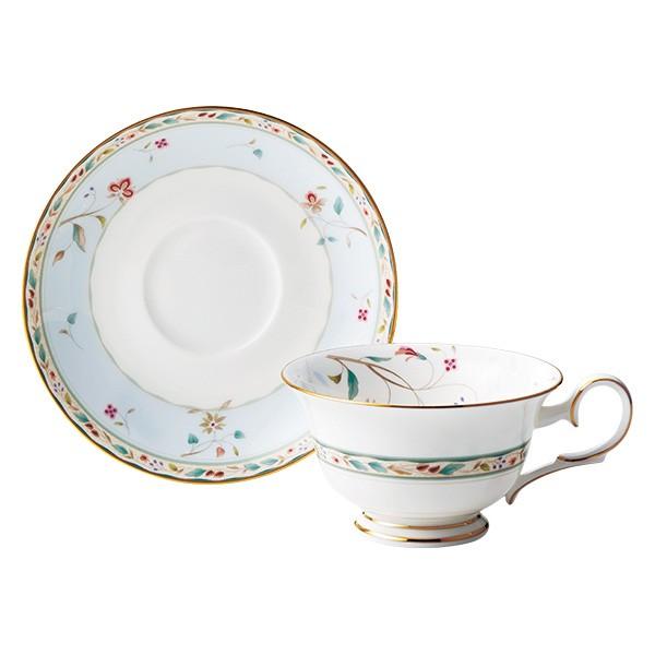 食器 カップ ノリタケ NORITAKE 花更紗 ティー・コーヒー碗皿（ブルー）