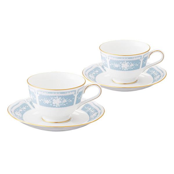 食器 カップ ノリタケ NORITAKE レースウッドゴールド ティー・コーヒー碗皿ペア（ブルー）