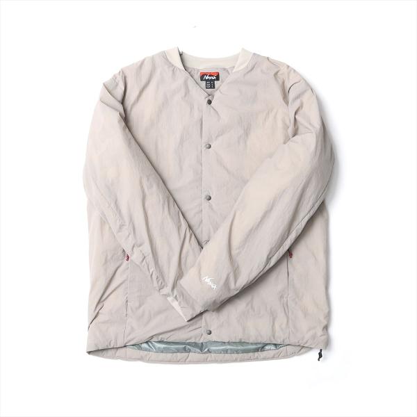 ナンガ メンズ ダウンカーディガン 正規販売店 NANGA ボタンダウン ノーカラー アウター NO COLLAR SOFT DOWN CARDIGAN N2500-0E004A BEG BEIGE