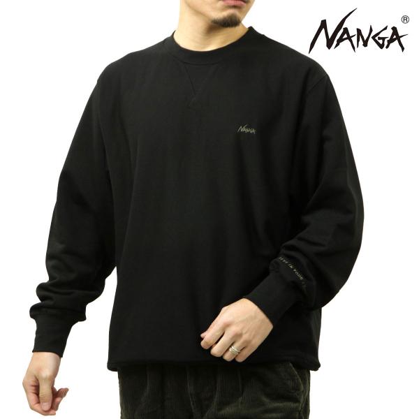 ナンガ メンズ スウェット 正規販売店 NANGA クルーネック トレーナー DRY MIX TERRY CREW SWEAT FLEECE N2530-1K101A BLK BLACK