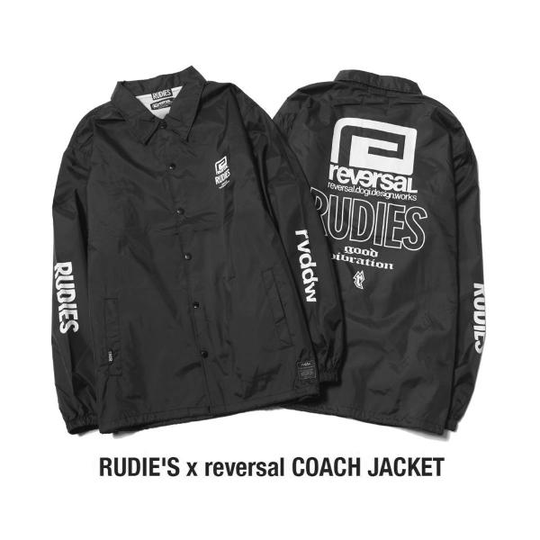 予約商品 1月頃入荷予定 リバーサル メンズ コーチジャケット 正規販売店 REVERSAL ルーディーズ バックプリント アウター RUDIE'S x reversal COACH JACKET ﾌﾞﾗｯｸ rvrud302 BK BLACK reversal（リバーサル） 予約商品 1月頃入荷予定 メンズ コーチ