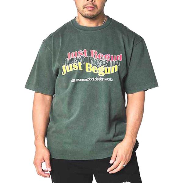 予約商品 9月頃入荷予定 リバーサル メンズ 半袖Tシャツ 正規販売店 REVERSAL クルーネック コットン JUST BEGUN COTTON TEE 緑 rv26aw001 GR GREEN