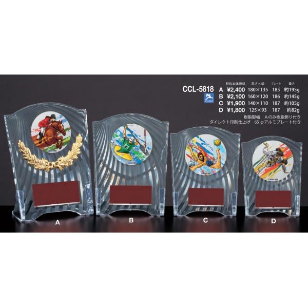 表彰楯　アクリル製　 CCL-5818  サイズ 18ｃｍ〜13ｃｍ各種選べます　セール中格安　文字彫刻代無料
