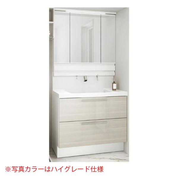 LIXIL クレヴィ【本体・ミラーセット】 奥行500 間口900mm フルスライドタイプ LED照明　スマートポケット付全収納 RBFH-905SY-A MRB-903KXJU