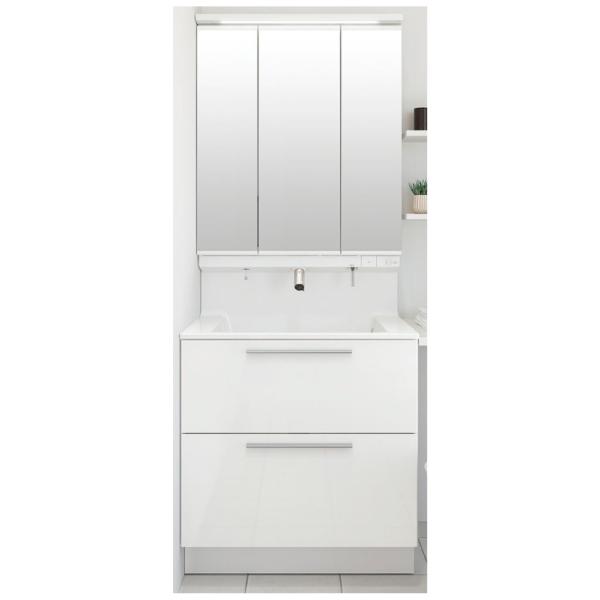 洗面化粧台 LIXIL クレヴィ 奥行560タイプ 間口750mm フルスライドタイプ LED照明 スリムLED タッチレス水栓 セット RAFH-755JY-A MRA-753TXJU