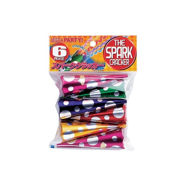 パンッという音とともに5色の紙テープが飛び出す　 最もポピュラーなクラッカーです。　 　スリムな本体と水玉のデザインがオシャレです。　　※テープは離れて飛んで行きます。　　