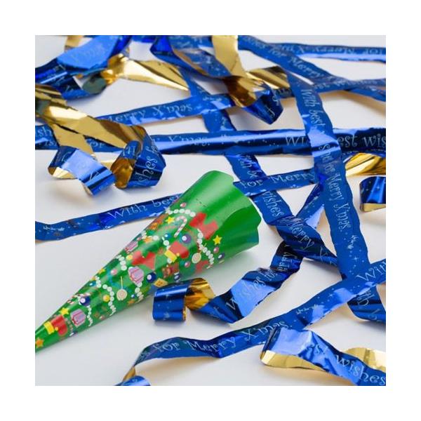 「WithbestwishesforMerryX'mas」というメッセージが印刷されたメタルテープが飛び出す大きめサイズのクラッカー！【関連ワード】クリスマスグッズ クリスマスクラッカー ド派手 かわいい