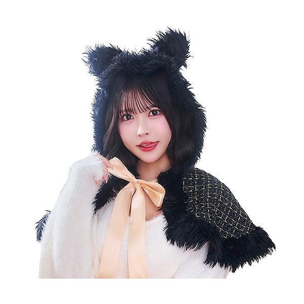 (1点までメール便も可能) ツイードキャットケープ      /フード付きケープ コスプレ ネコ キャラクター 演劇 コスチューム ハロウィン イベント (_916628)