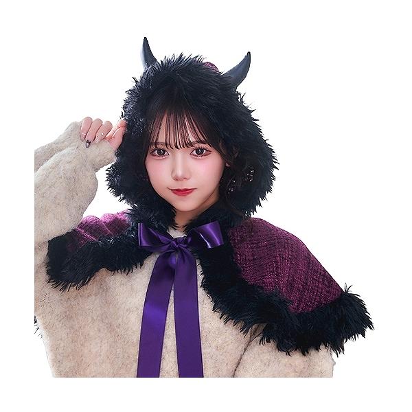 (1点までメール便も可能) ミッドナイトデビルケープ      /フード付きケープ コスプレ 悪魔 キャラクター 演劇 コスチューム ハロウィン イベント (_916635)