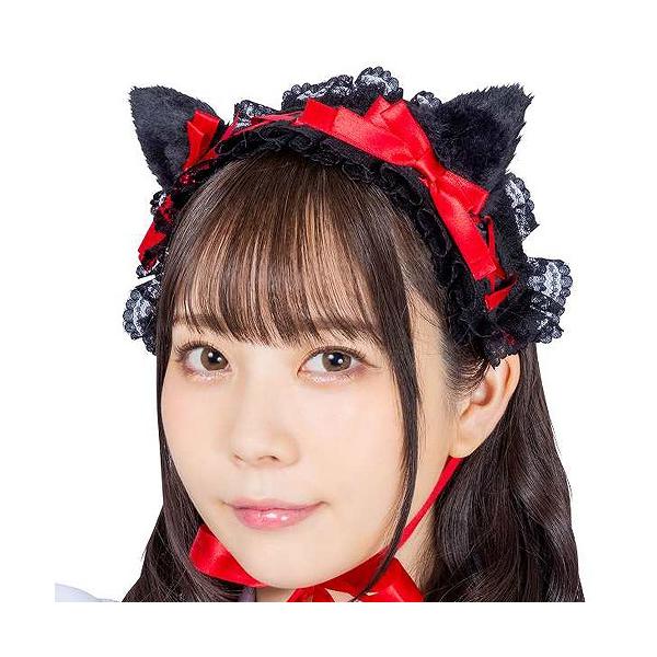 (3点までメール便対応) Lyrical pallet ヘッドドレス 黒ねこ      /ネコ耳 コスプレ 頭飾り 猫耳 ネコ 黒猫 アニマル ハロウィン イベント (B-3336_900597)