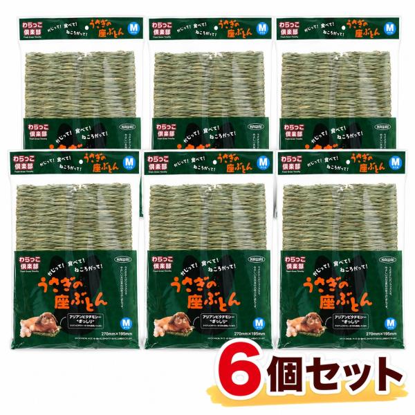 わらっこ倶楽部 うさぎの座ぶとん Ｍ 6個セット  うさぎ モルモット チンチラ チモシー 牧草川井　KAWAI　