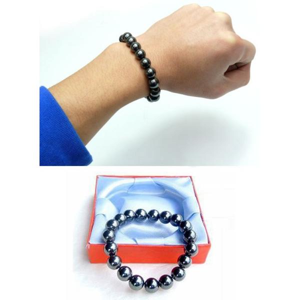 マグネットブレス 男女兼用 天然ヘマタイト鉱石 パワーストーン 10mm玉