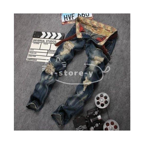 デニムパンツ メンズ ジーンズ ジーパン通勤 カジュアル ダメージ加工クラッシュ スキニージーンズ 代30代40代50代 Ls Nk あいストアヤフーショッピング店 通販 Yahoo ショッピング