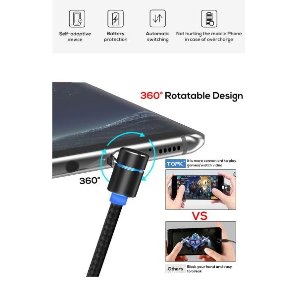 Iphone C Type アンドロイド マイクロ Usb 充電ケーブル 1m マグネット式 磁石 スマホケーブル 壊れにくい スマホ Usbケーブル 充電器 スマートフォン Buyee 日本代购平台 产品购物网站大全 Buyee一站式代购 Bot Online