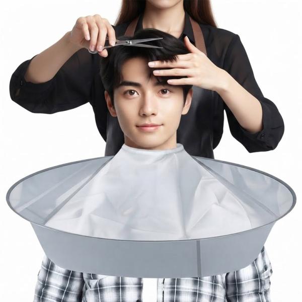 散髪用ケープ セルフカット 大人用 ヘアカット ケープ 散髪マント 折りたたみ コンパクト 収納 飛び散り防止 家庭用 散髪マント 折りたたみ式 傘型
