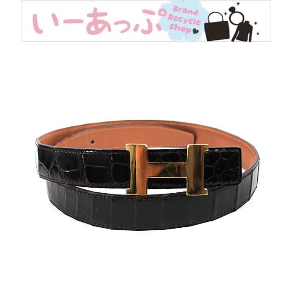 HERMES（エルメス） コンスタンス ベルト ブラック×ブラウン×ゴールド