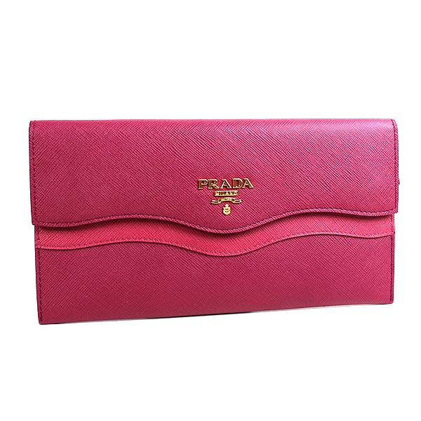 PRADA プラダ 長財布 サフィアーノ SAFFIANO WAVE ピンク 美品 PRADA 