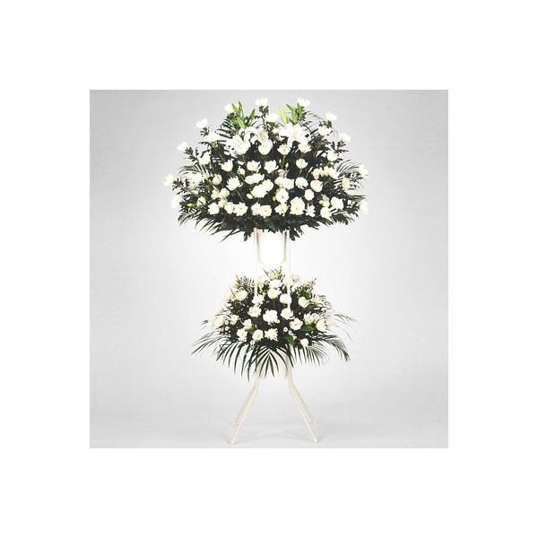 故人へ思いを託してお届けするお花。各種供花（葬儀用含む）は、地域の慣習などにより、花材・価格・形状・名札・設置場所などがそれぞれ異なります。※花器（スタンドなど）はレンタルです。std511409故人へ思いを託してお届けするお花。　故人への...