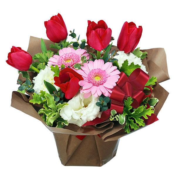2月の誕生花 チューリップ等 誕生日 お祝い 記念日 プレゼント 家族 友人 花キューピットの2月のバースデーアレンジメント インターネット花キューピット 通販 Paypayモール