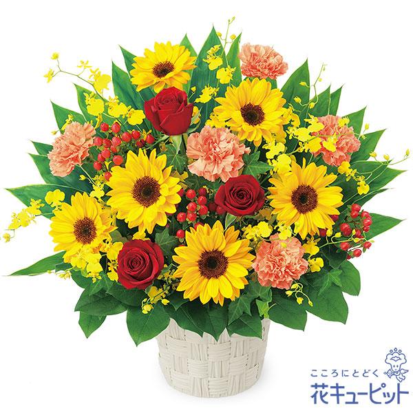 【開店祝い・開業祝い】花キューピット 開設 移転 引越 記念日 花 ギフト お祝い プレゼント ひまわりの豪華なアレンジメント