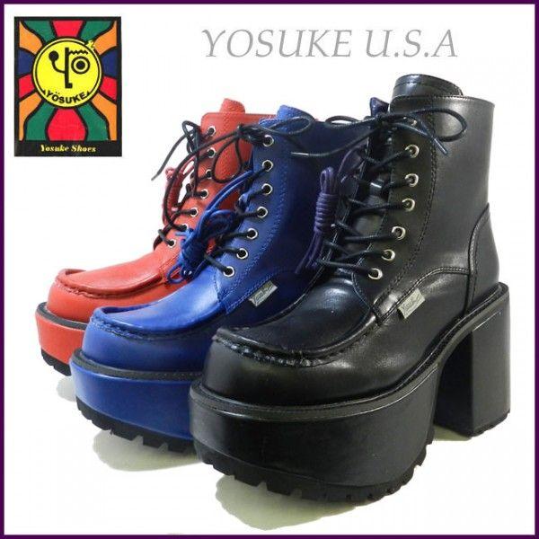 YOSUKE ヨースケ メンズ 厚底 ブーツ レースアップ ショート YOSUKE ヨースケ メンズ 厚底 ブーツ レースアップ ショート