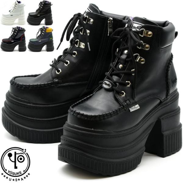 ヨースケ YOSUKE 厚底ブーツ スニーカーブーツ レースアップブーツ ハイソール レディース 全4色 22.5-25 黒 4460057 (予約)は7月下旬頃〜入荷予定 ibc_y-4460057