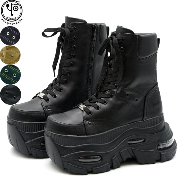 YOSUKE（ヨースケ） ブーツ レディース 黒 厚底スニーカー 厚底ブーツ