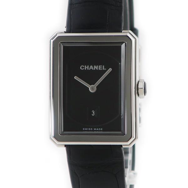 シャネル Chanel ボーイフレンド 四角 H44 クォーツ レディース 中古 腕時計 スクエア 四角 シルバー ブラック シルバー 中古 店頭受取対応商品 1 Houbidou 心斎橋店