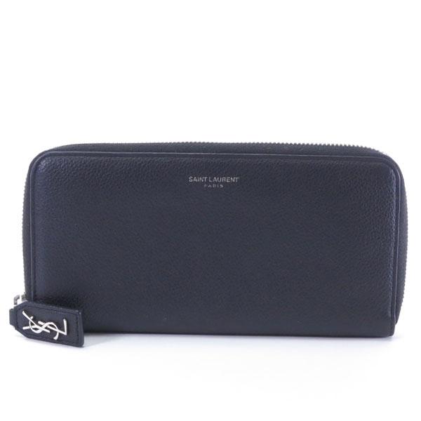 イヴサンローラン YSL 長財布 ラウンドファスナー 財布 ロゴ ブラック 