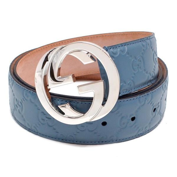 グッチ Gucci ベルト グッチシマ インターロッキングgg バックル レザー 本革 ブルー シルバー金具 90 36サイズ メンズ 定番 人気 美品 箱 中古の通販詳細 Gucci ベルトガイド