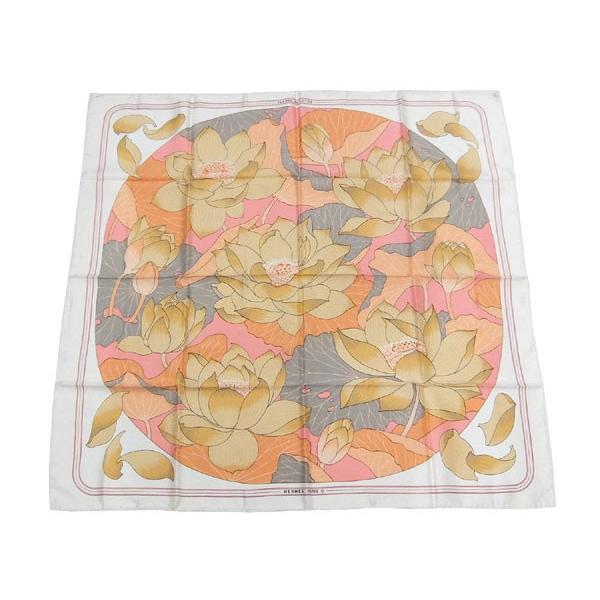 HERMES エルメス スカーフ カレ90 CARRE FLEURS DE LOTUS（蓮の花 