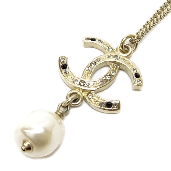 シャネル CHANEL ネックレス ラインストーンパール ゴールド GP 12A 12 