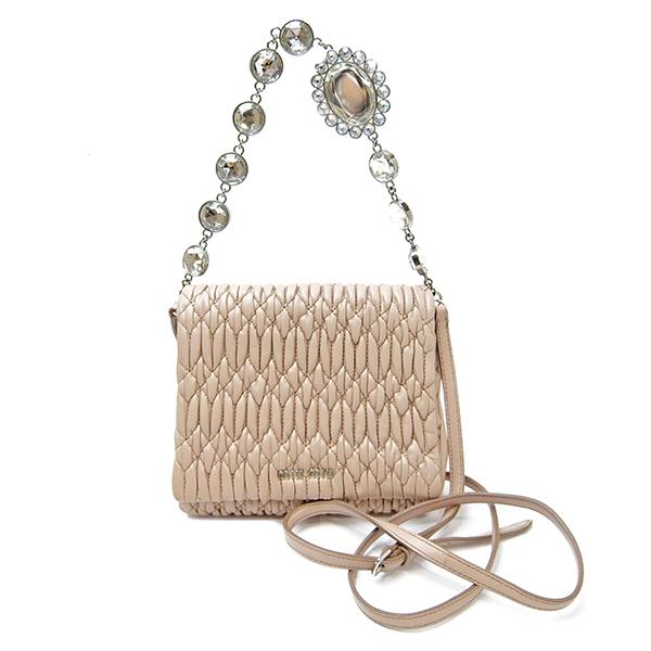 ミュウミュウ MIU MIU マテラッセ 2way ショルダーバッグ ラムスキン