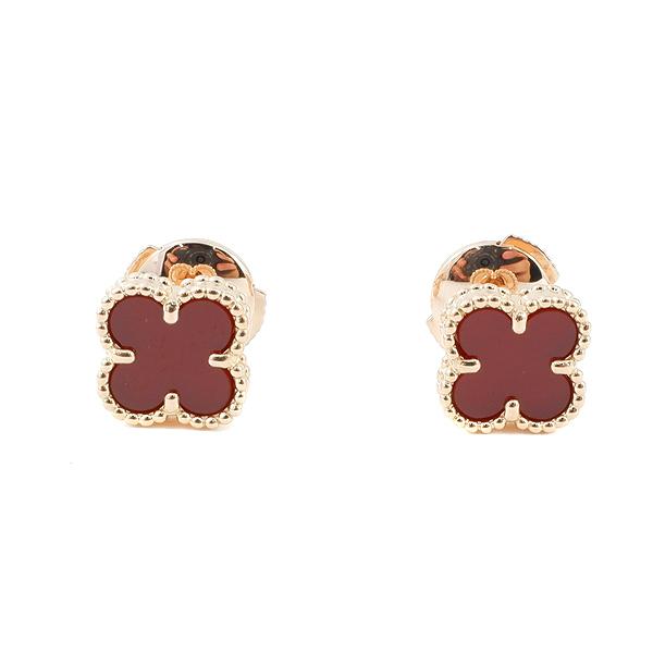 ヴァンクリーフアーペル Van Cleef & Arpels ピアス スウィートアルハンブラ カーネリアン ピンクゴールド×赤 K18PG カーネリアン VCARN6BO00 中古 ヴァンクリーフアーペル Van Cleef & Arpels ピアス スウィートアルハンブラ カーネリアン ピンクゴールド×赤 K18PG カーネリアン VCARN6BO00 中古