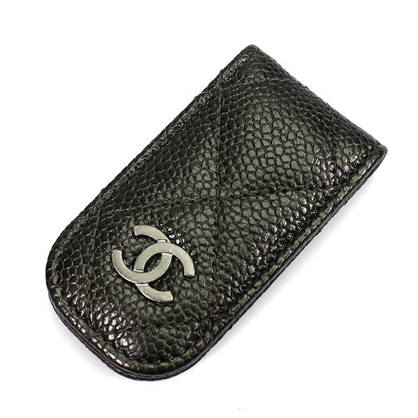 キャビアスキン シャネル CHANEL マネークリップ マトラッセ キャビアスキン シャネル CHANEL マネークリップ マトラッセ