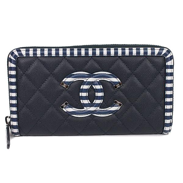 キャビアスキン シャネル CHANEL 長財布 CCフィリグリー クルーズ 