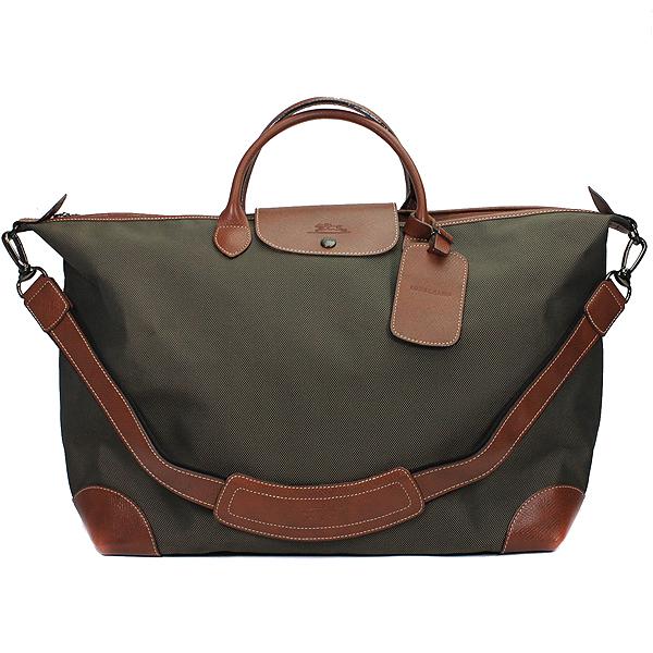 ロンシャン LONGCHAMP トートバッグ ル・プリアージュ カーキ×ブラウン レザー マテリアルキャンバス 中古 ロンシャン LONGCHAMP トートバッグ ル・プリアージュ カーキ×ブラウン レザー マテリアルキャンバス 中古