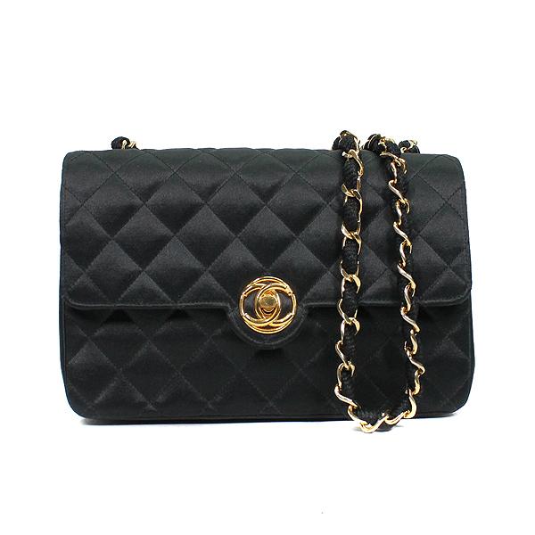 CHANEL ミニマトラッセチェーンバッグシルクサテン