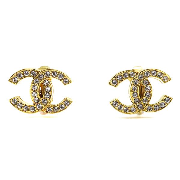 シャネル CHANEL イヤリング ココマーク ラインストーン 2084 ゴールド 