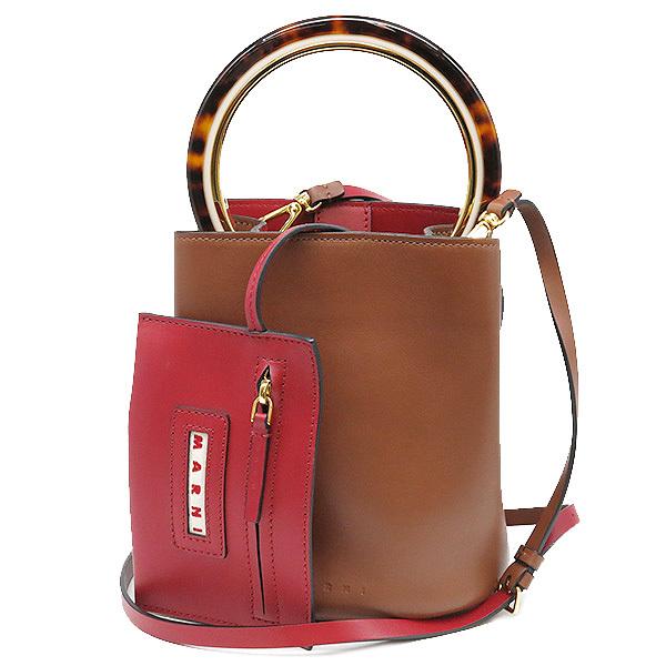 マルニ MARNI ハンドバッグ パニエ ブラウン カーフ 中古 : HOUBIDOU 