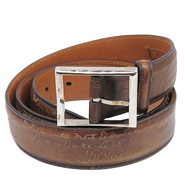 ベルルッティ Berluti ベルト クラシック カリグラフィー 35mm 100 40 ブラウン ヴェネチアスクリットレザー 中古 Houbidou 心斎橋店 通販 Yahoo ショッピング